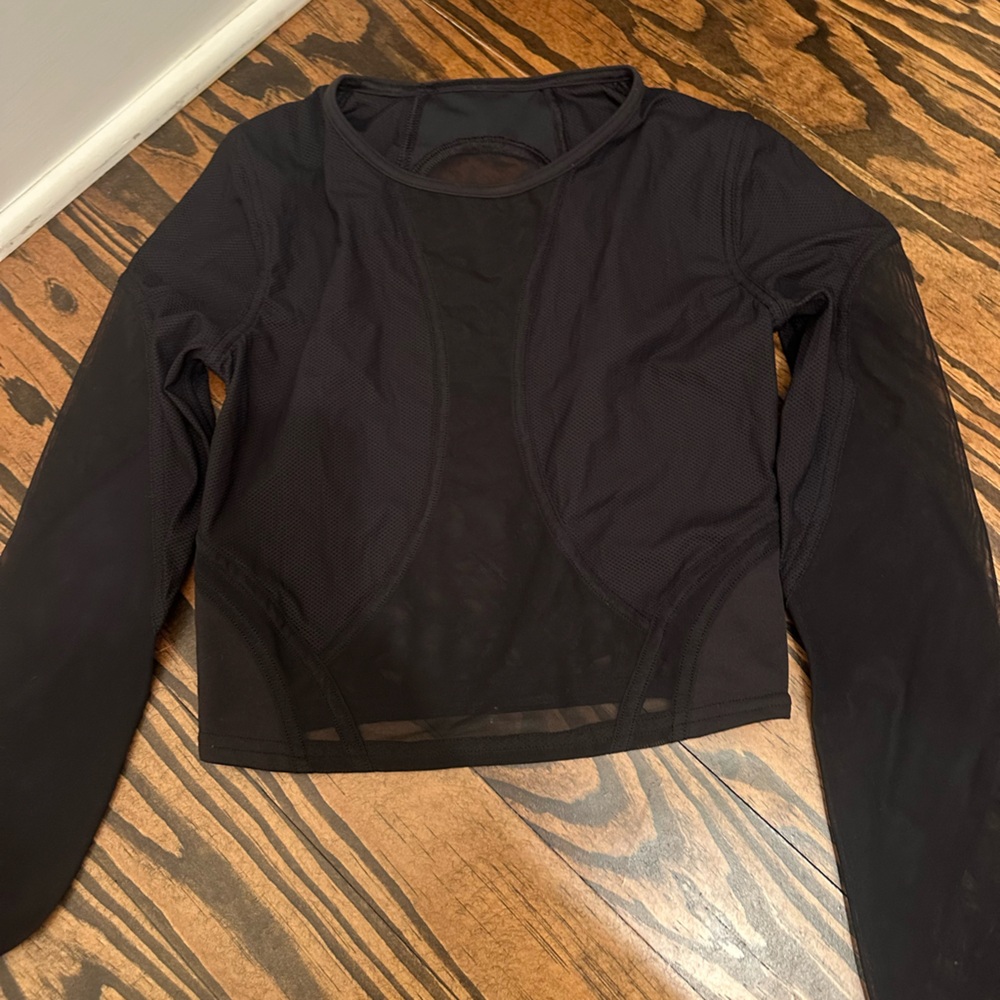 lululemon athletica Black Mesh Long Sleeve Top